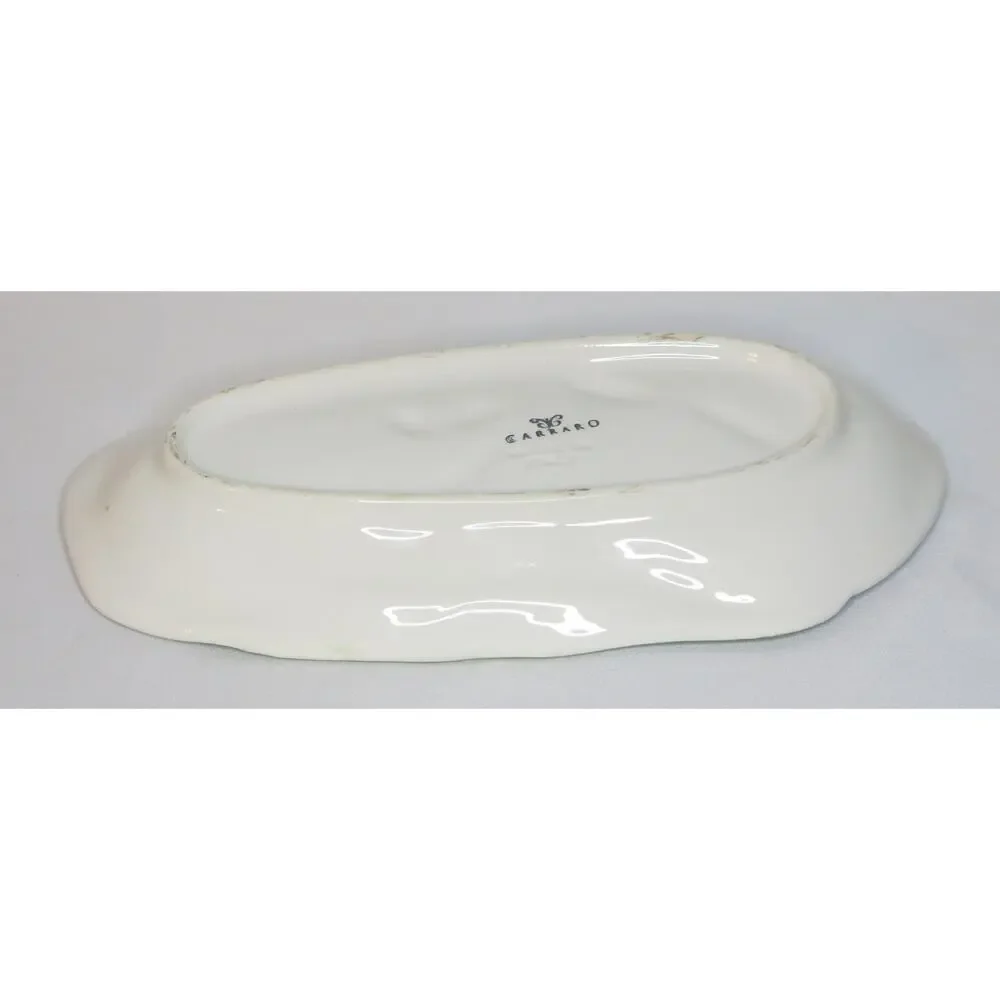 Vintage Carraro Italy Celery Trinket Serving Dish Dragonfly Yellow Green Kitchen